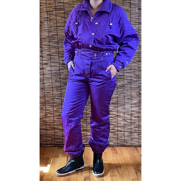 Fera Skiwear Jumpsuit Very Purple One Piece Ski Suit size 12 - Picture 2 of 10